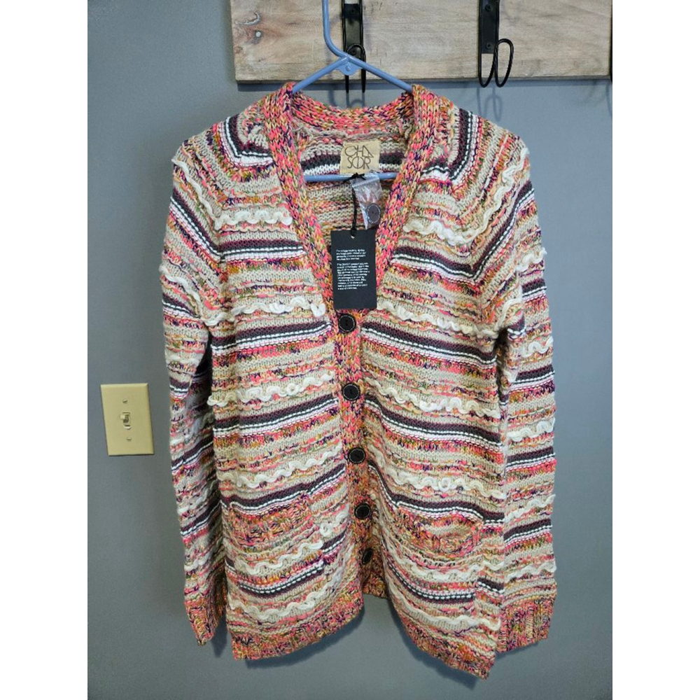 Chaser Multicolor Knit Cardigan Size L